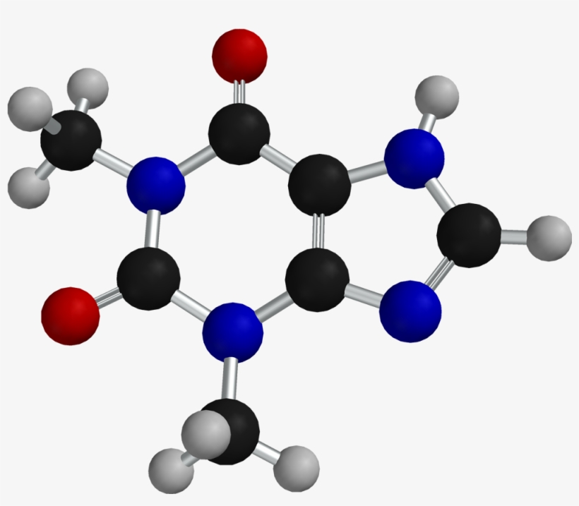 Theophylline Sp 3d Balls - Molecula De La Cafeina, transparent png