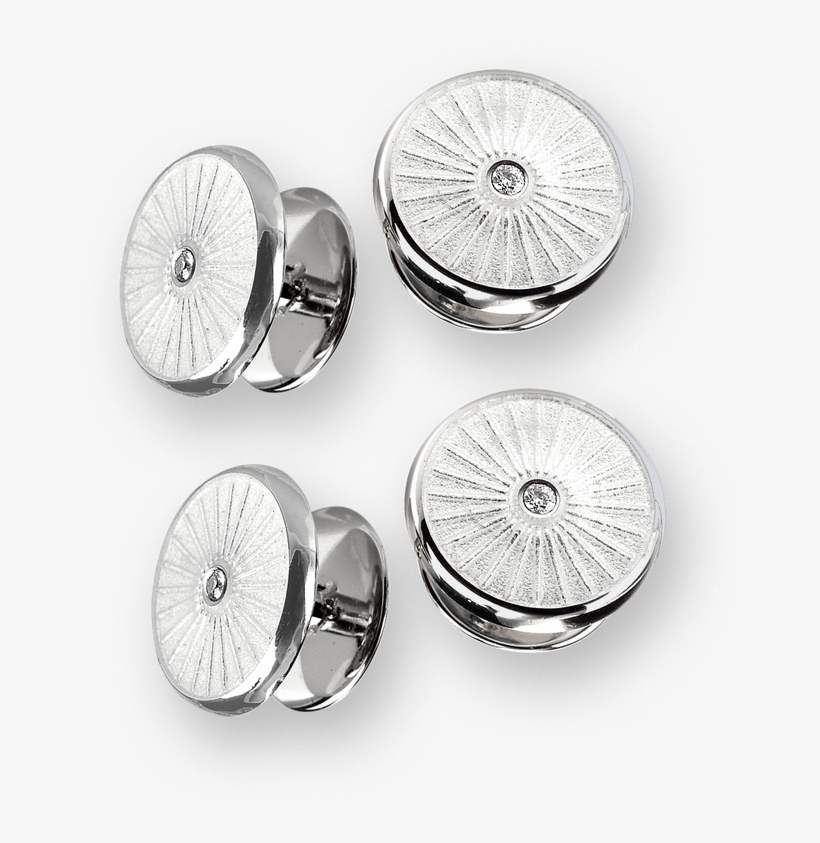 Nicole Barr Designs Sterling Silver Round Shirt Studs-white - Shirt Stud, transparent png