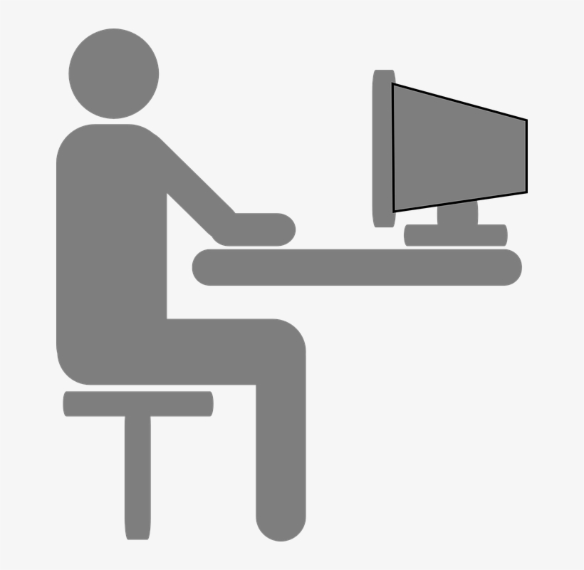 Table Clipart Grey - Computer User Clipart, transparent png