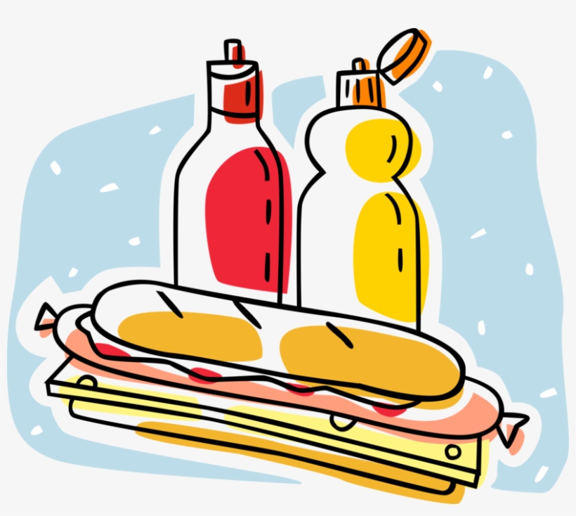 Vector Illustration Of Sea Submarine Or Hero Sub Sandwich - Hoagie Sandwich, transparent png