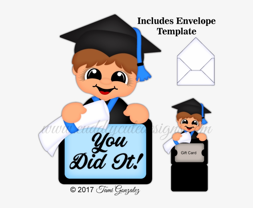 Boy Grad Gift Holder - Clip Art, transparent png