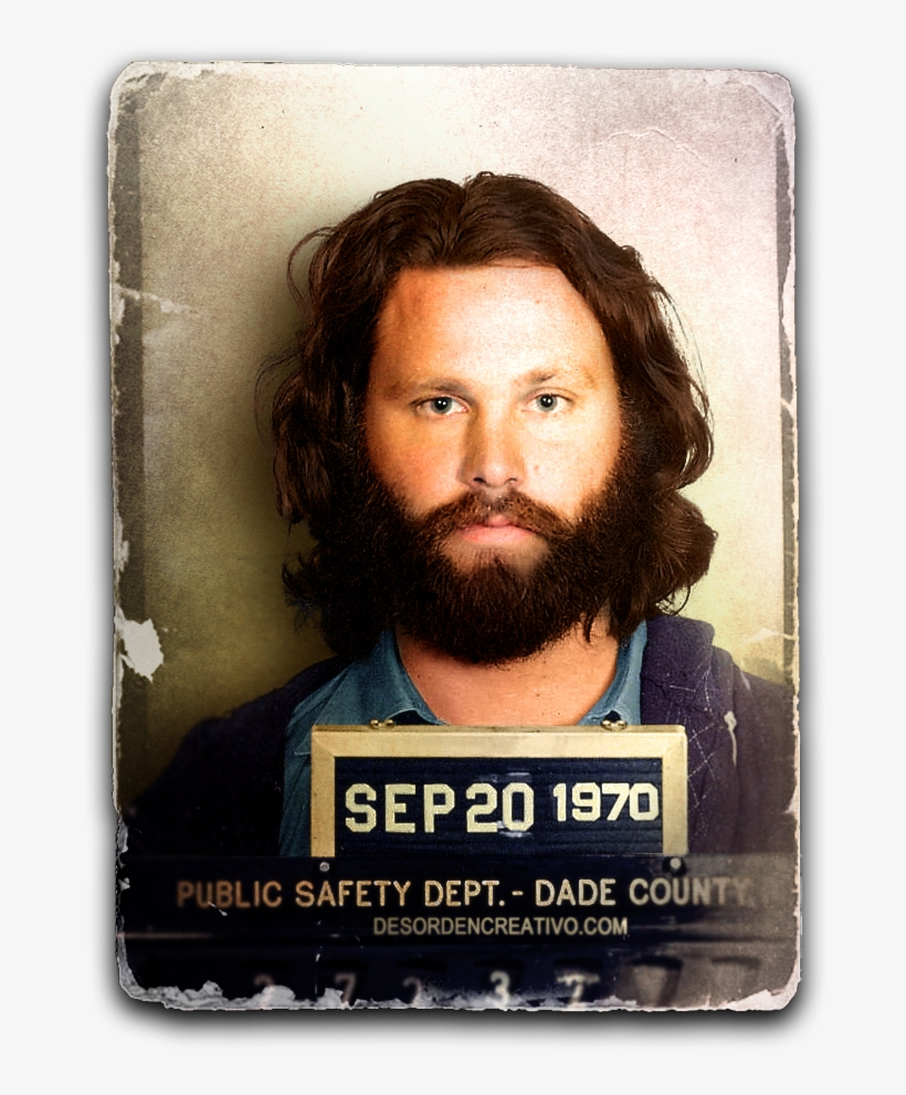 Related Image Jim Morrison, Mug Shots, Rock Posters, - Jim Morrison 1970 Mugshot, transparent png