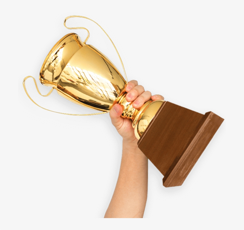 Arm Holding Gold Trophy - Trophy, transparent png