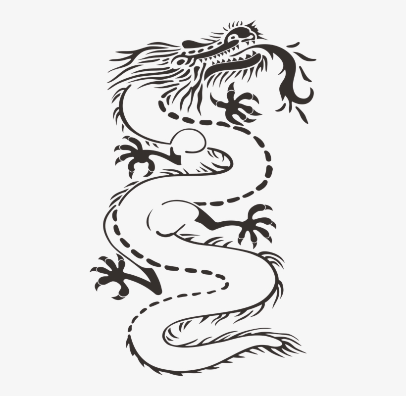 Dragon, Monster, Black, Tattoo, No Background, Teeth - Black Snake Tattoo Transparent, transparent png