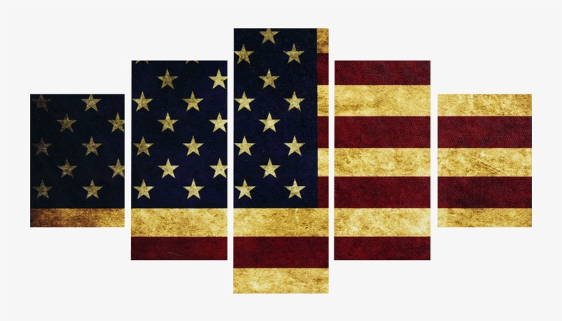 Dark Vintage American Flag Canvas Prints - Painting, transparent png