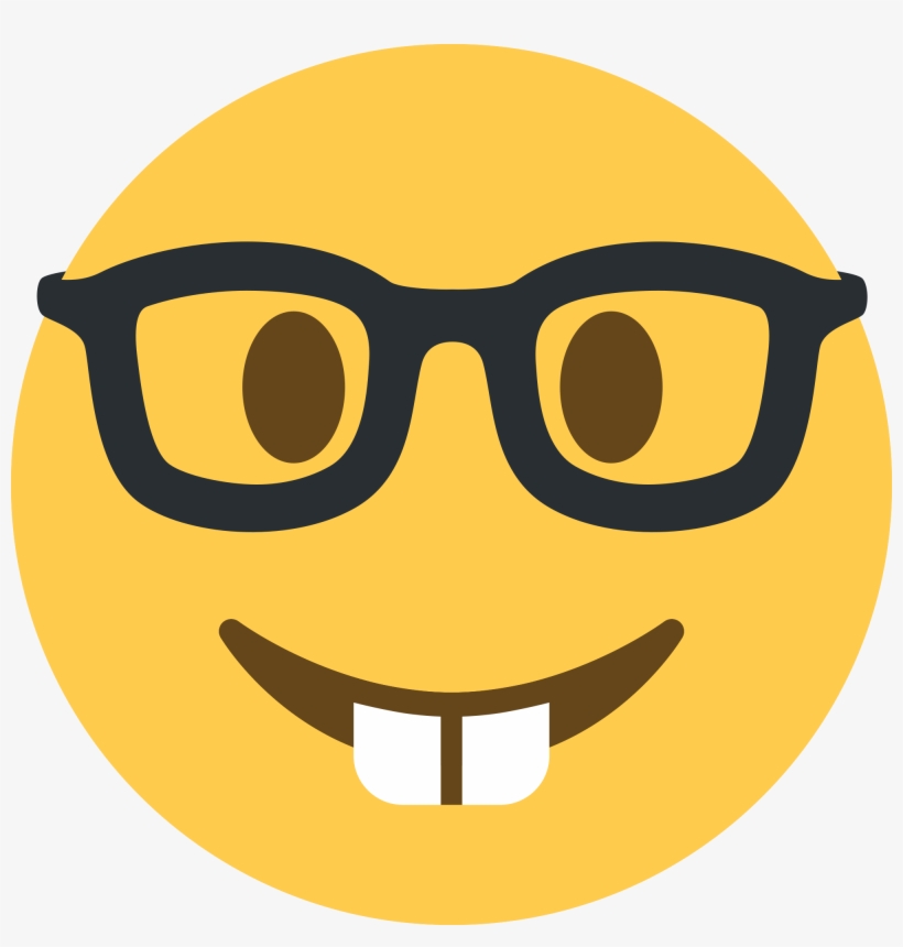 Open - Nerd Emoji Twitter, transparent png