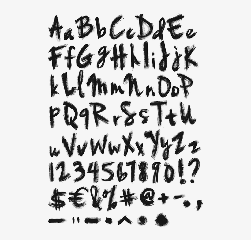 Handmade On Behance Oil Brush Font Is - Alphabet Black Oil Font, transparent png