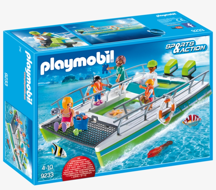 Sports & Action - Playmobil Sports, Glass-bottom Boat M. Motor, transparent png