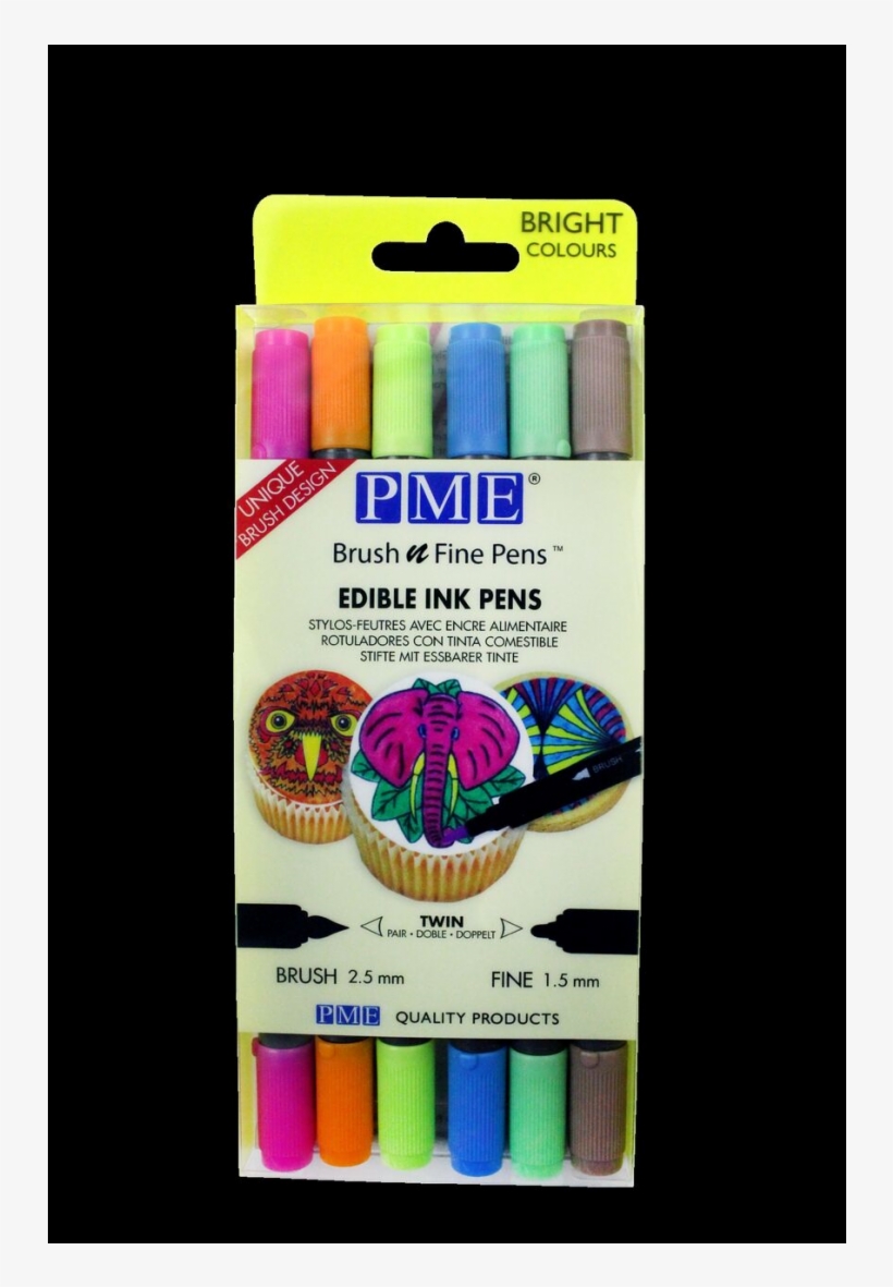 Pme Brush And Fine Pens Bright - Pme Edible Ink Pens - Bold, transparent png
