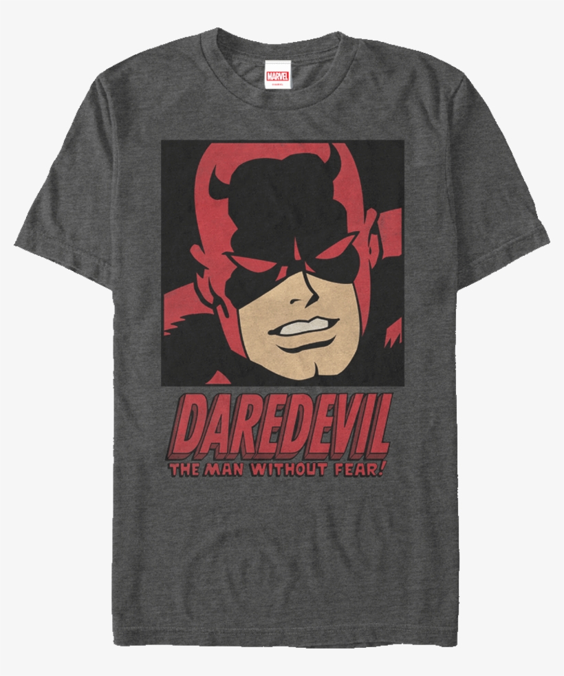 Marvel Daredevil Face T-shirt New Authentic Bb2c0 09c14 - T-shirt: Daredevil- Man Without Fear, 3x3in., transparent png