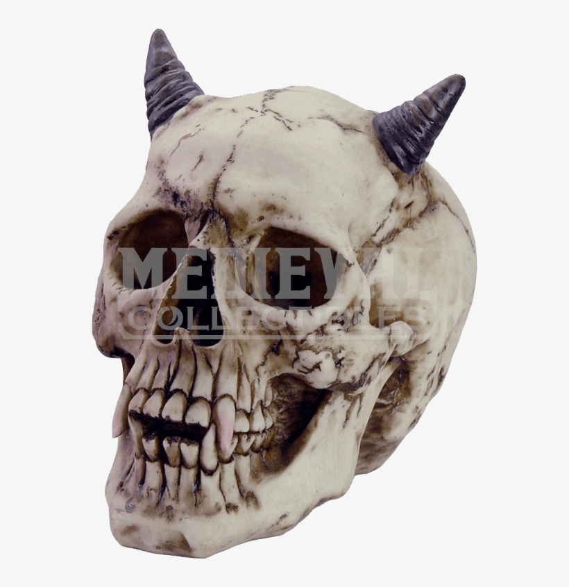 Horned Devil Skull - Halloween Skulls With Horns, transparent png