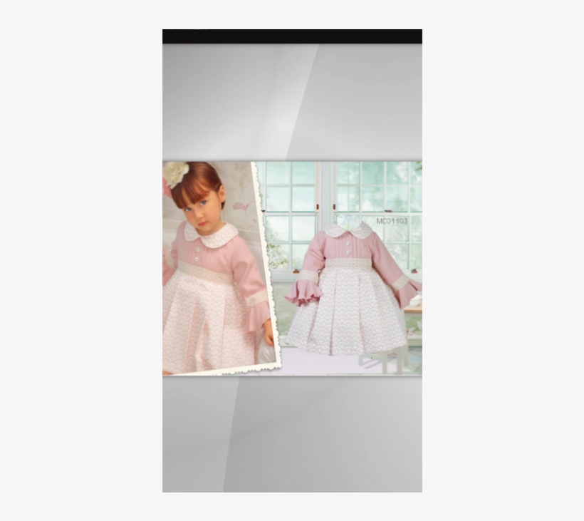 Girls Rose Pattern Dress - Dress, transparent png