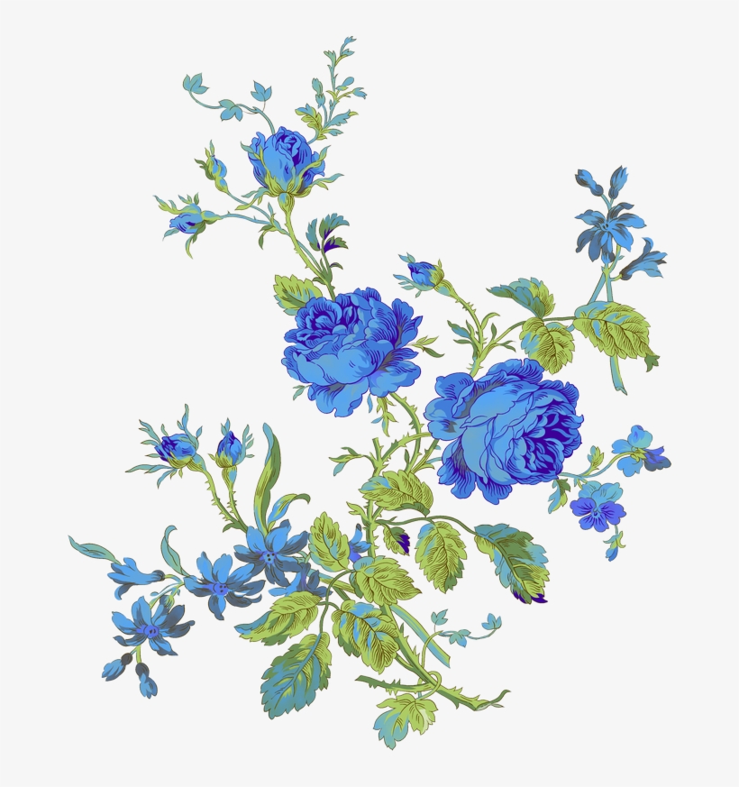 Яндекс - Фотки - - Floral Azul - Blue Rose Vintage Png, transparent png