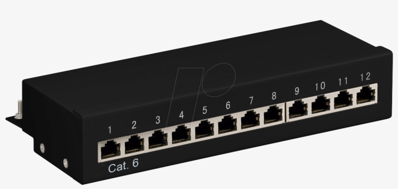 Mini Patch Panel, Cat6, 12 Ports, Black Goobay - Desktop Patchpanel, transparent png