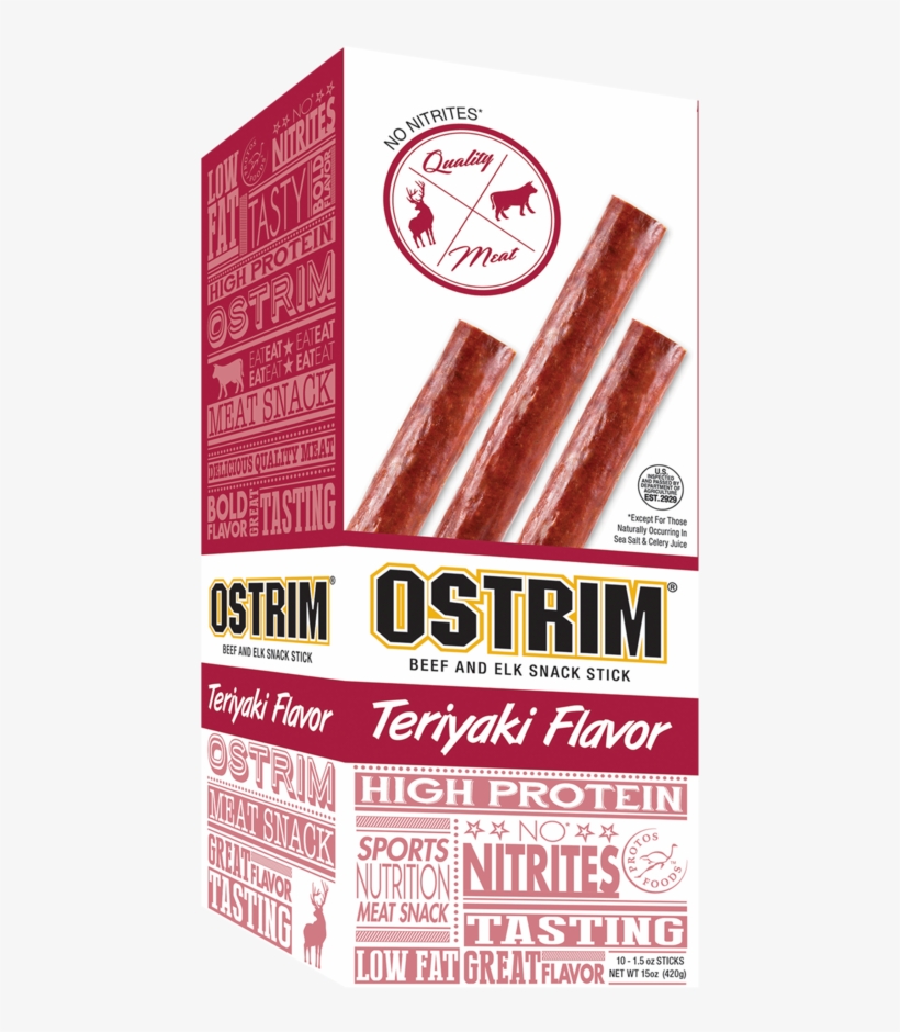 Ostrim Beef & Elk Teriyaki Snack Sticks - Ostrim, transparent png