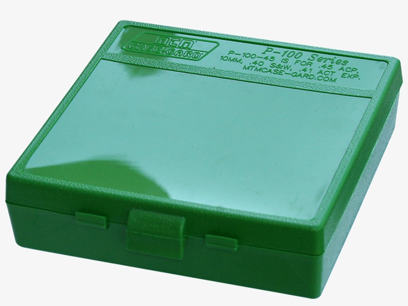 Mtm P1004510 P 100 Flip Top Pistol Ammo Box - Mtm P100910 100rd Pstl Bx 9mm-380 Grn, transparent png