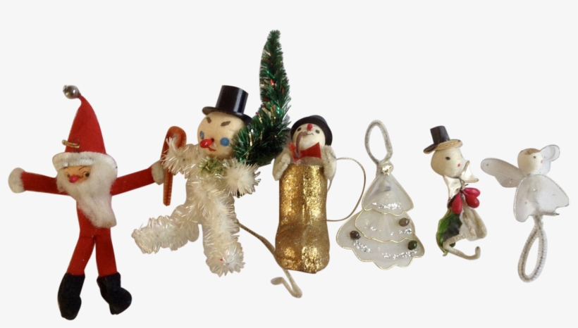 Adorable 1950's Saint Nick, White Christmas Tree, Angel, transparent png