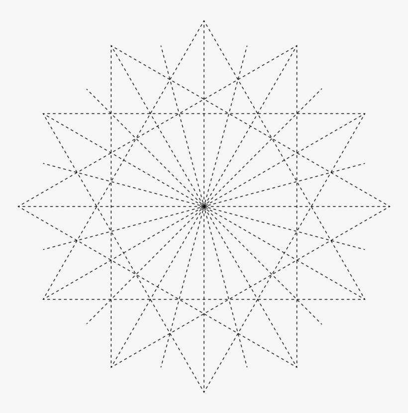 Glass Point Circle Symmetry Structure - Geometric Designs On Graph Paper, transparent png