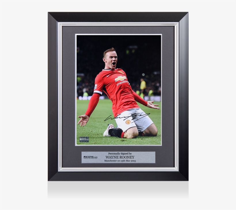 Wayne Rooney Signed And Framed Manchester United Photo - Framed Wayne Rooney Hand Signed Manchester United, transparent png