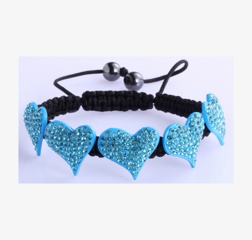 Lsb0024 Teal Crystal Heart Shaped Bracelet - Bracelet, transparent png