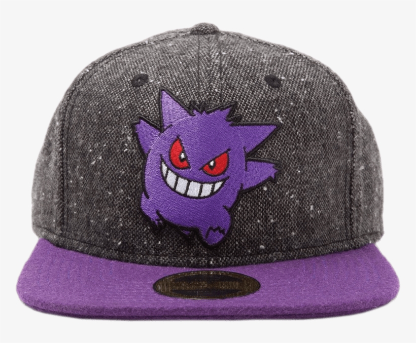 Pokemon Gengar Snapback Cap Dark Grey Purple - Gengar Snapback, transparent png