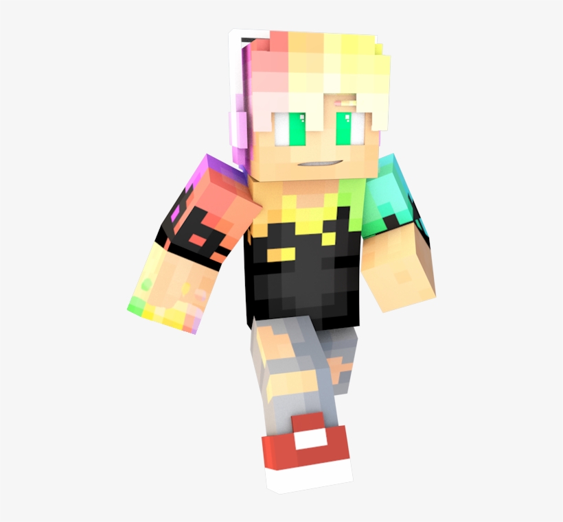 Dj - Minecraft Rainbow Skin Pack, transparent png