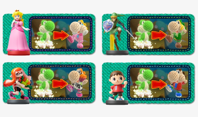 Yoshi's Woolly World Launches In Europe Today With - Yoshi's Wooly World Amiibos, transparent png