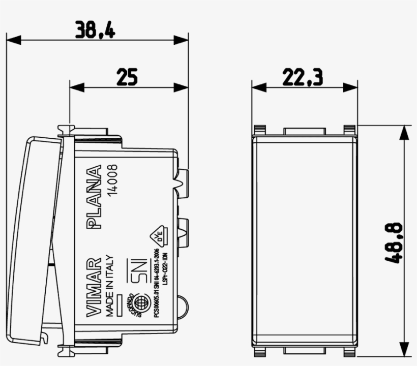 Drawings - Interruttore Bipolare Vimar Plana Collegamento, transparent png