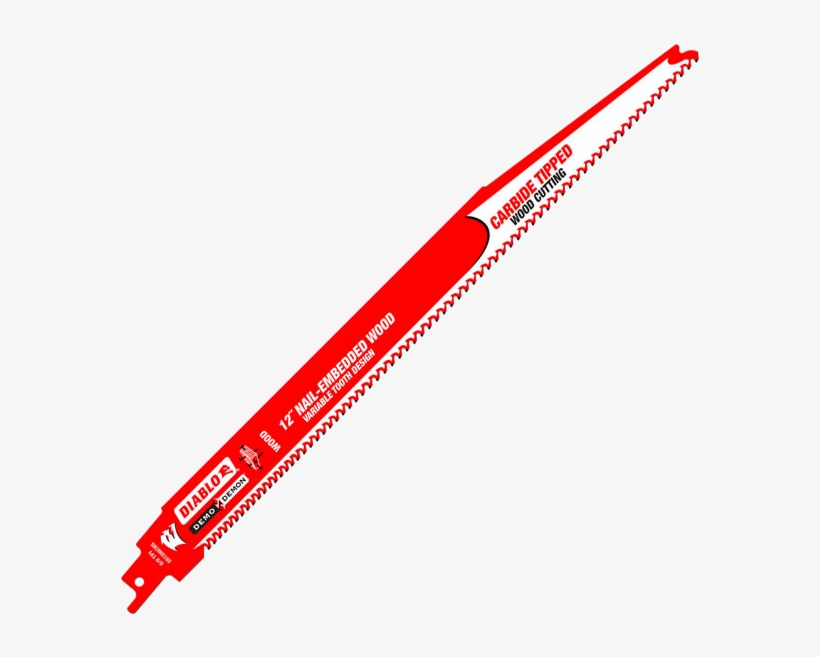Freud Diablo 12" Demo Demon Carbide Tipped Recip Blade - Diablo Sawzall Blades, transparent png