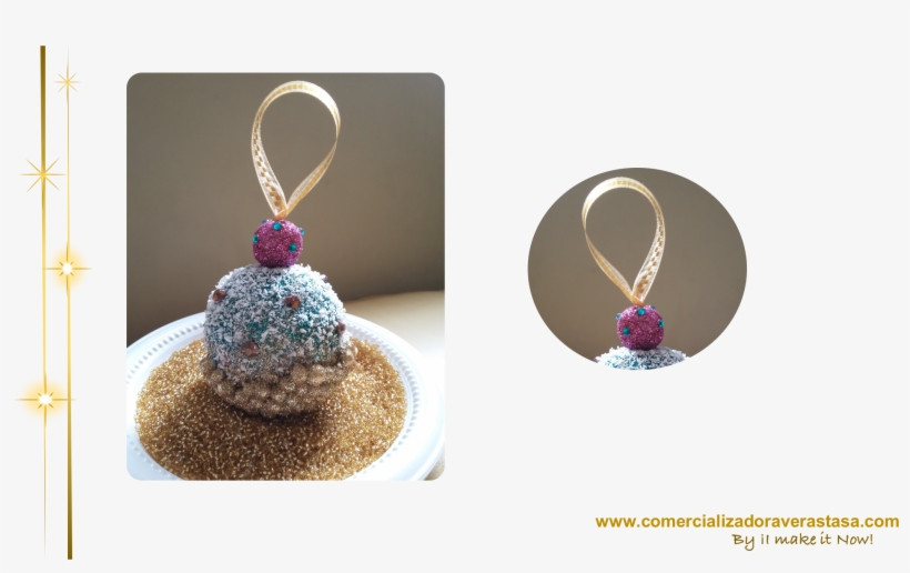 Cup Cake De Navidad, Hecho A Mano, Con Polvo De Escarcha, - Cupcake, transparent png