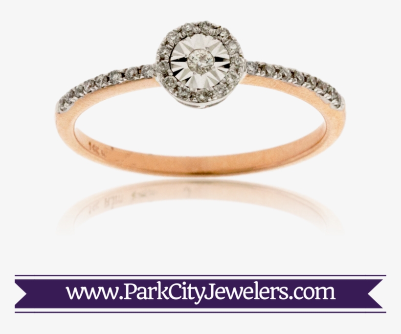 Rose Gold Halo Diamond Ring - Elk Ivory And Diamond Ring, transparent png