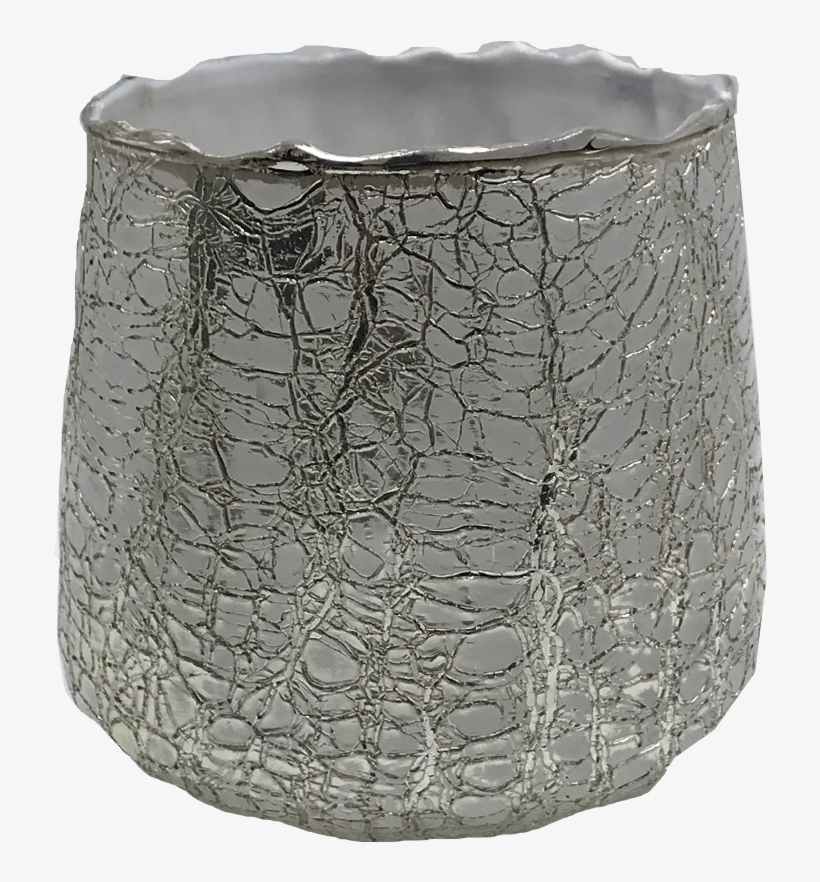 Silver Crackle Votive Candleholder, transparent png