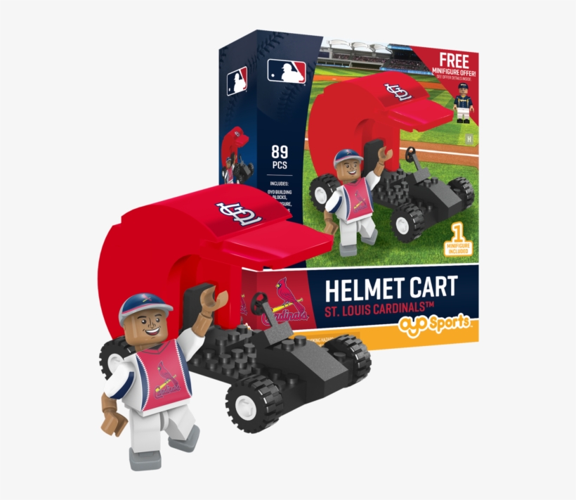 Louis Cardinals Helmet Cart Set With Minifigure Oyo - Cincinnati Reds Mlb Vehicle With Super Fan Building, transparent png