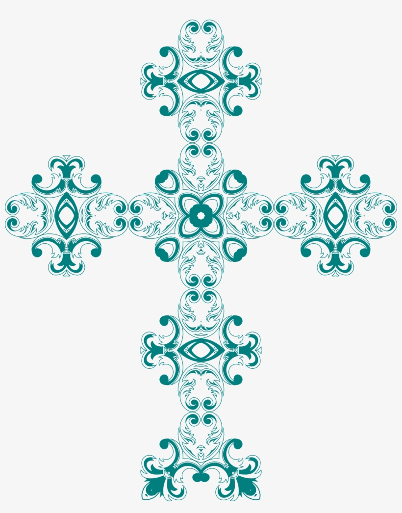 Vintage Floral Design Mark Ii Cross Vector Free Library - Floral Cross Png, transparent png