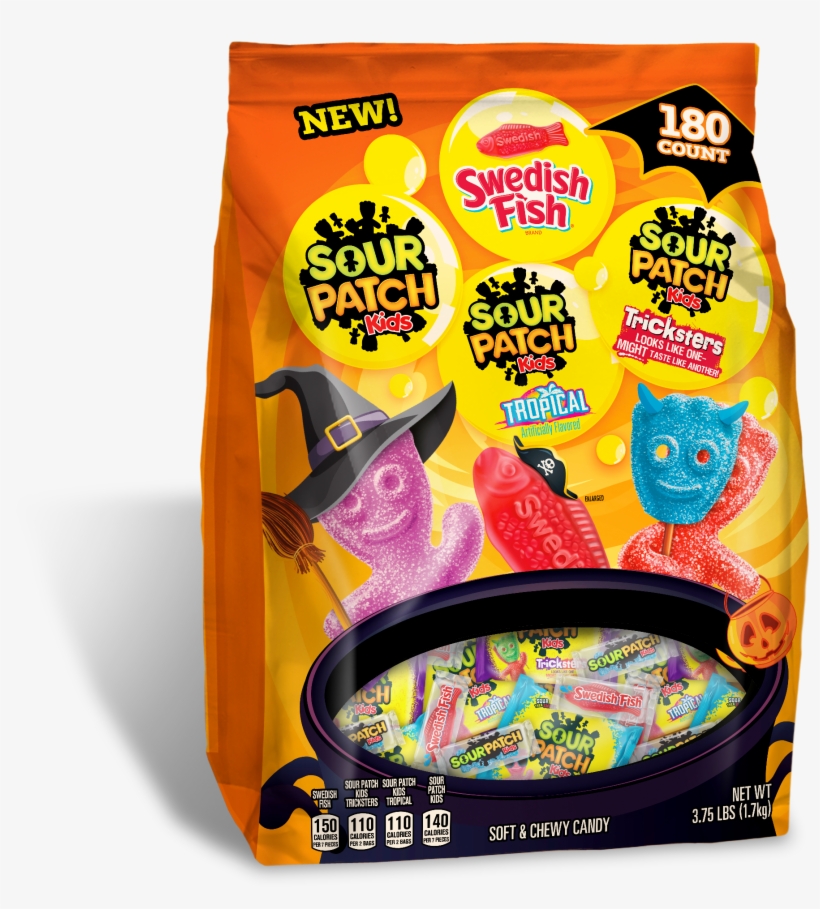 75 Lb Sour Patch Kids And Swedish Fish Treat Size Variety - Halloween Candy Packs, transparent png