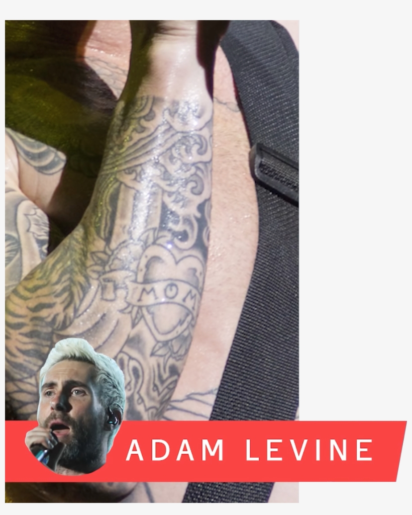Adam Levine Needs His Mom Tattoo Flipped The Other - Tattoo, transparent png