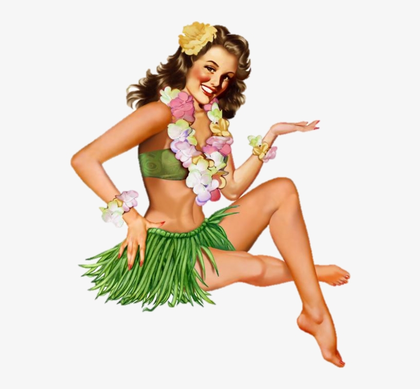 Hula Girls Pin - Hula Pin Up Girl, transparent png