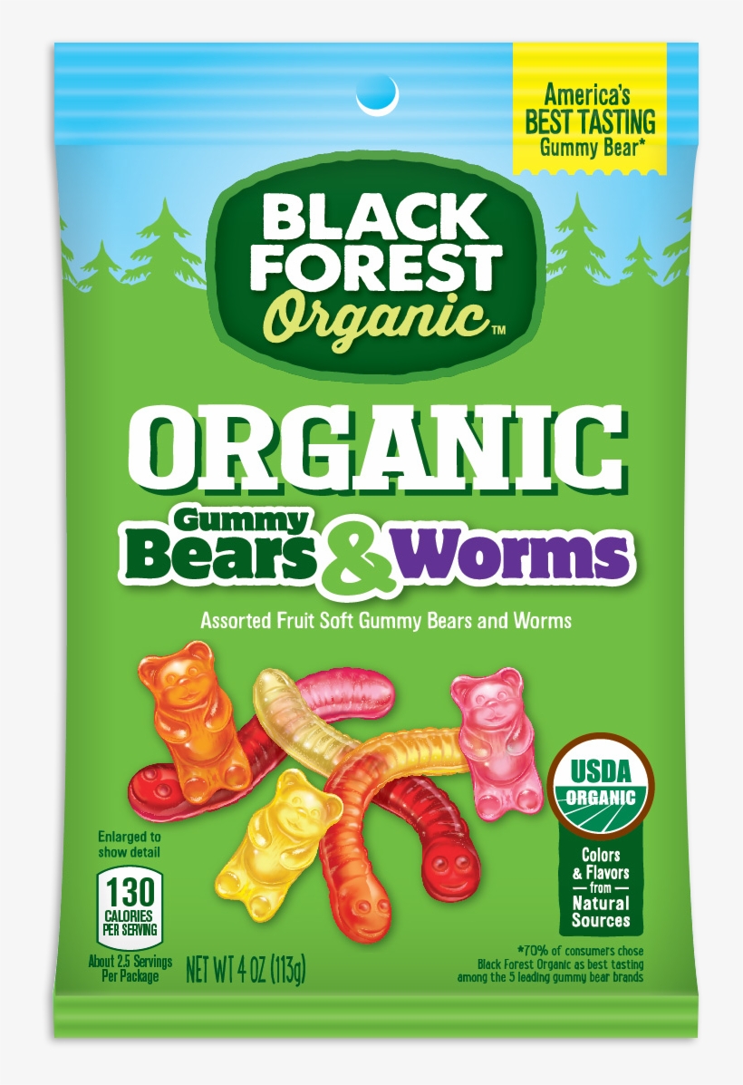 Black Forest Organics - Black Forest Organic Bears And Worms - 4 Oz., transparent png