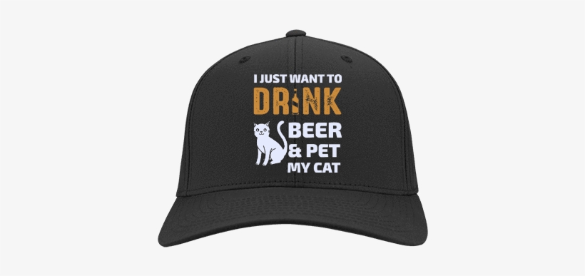 Cat Hat - I Just Want To Drink Beer & Pet My Cat, transparent png