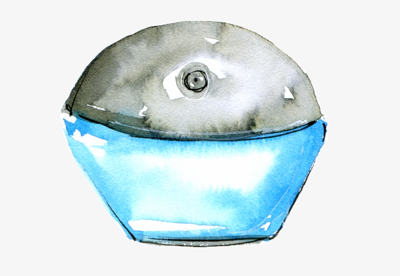 Hand Painted Blue Glass Bottle Png Transparent - Cosmetics, transparent png