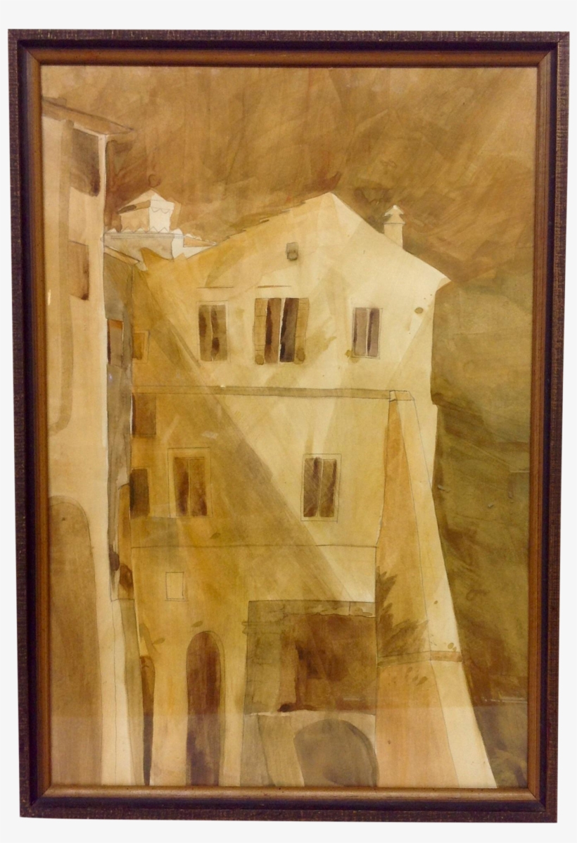 Fenninger Style Architectural Watercolor On Paper On - Picture Frame, transparent png