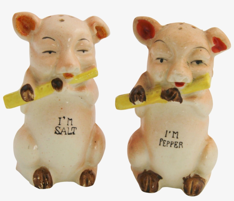 40s 50s Japan I'm Salt I'm Pepper Pig Shakers - Figurine, transparent png