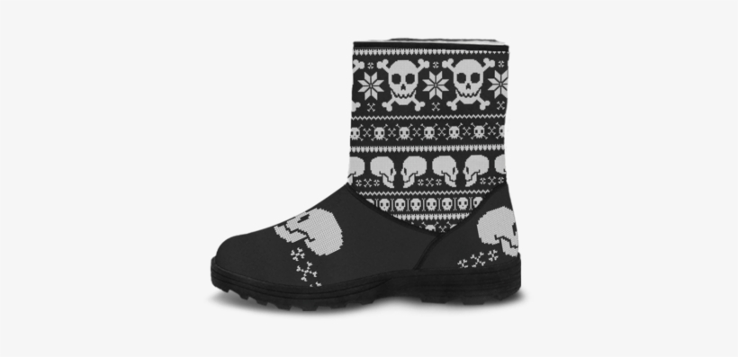 Skull Obsession Couple Skulls Faux Fur Boots - Sock, transparent png