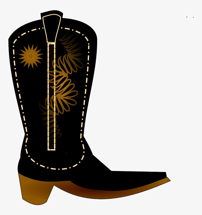 Clipart - Black Santiag - Cowboy Boot Clipart Png, transparent png