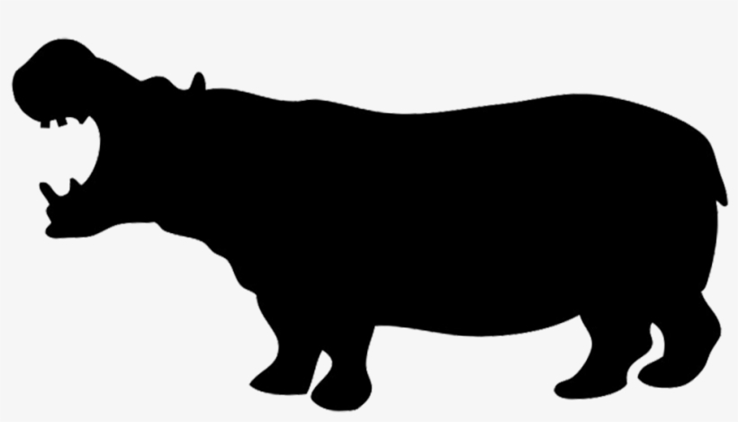 Silhouette Of Hippo - Hippo Silhouette Png, transparent png