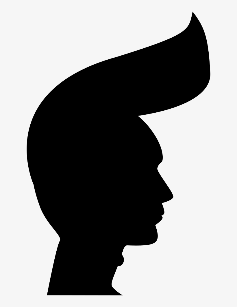 Punk Man Head Silhouette - Silhouette, transparent png