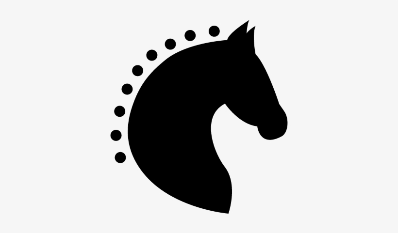 Head Horse Silhouette Side View With Horsehair Of Dots - Cabeza De Caballo Vector, transparent png