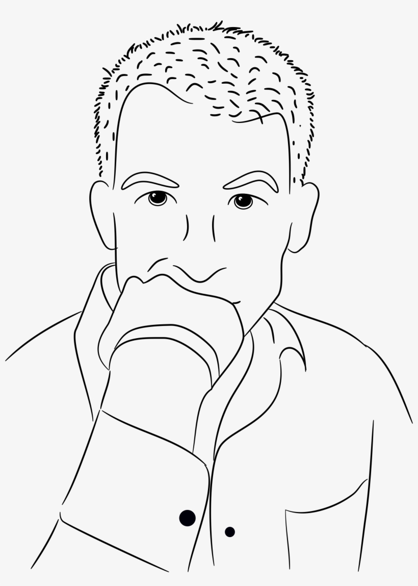 Vector Transparent Stock Big Image Png - Drawing Of A Person Thinking, transparent png