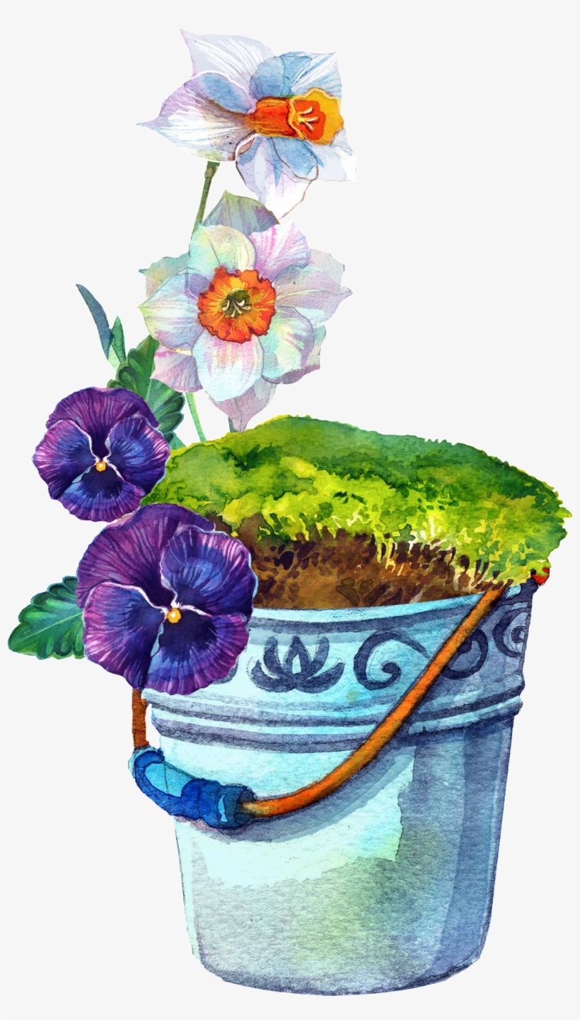 Creative Flower Pot Planting Transparent Decorative - Portable Network Graphics, transparent png