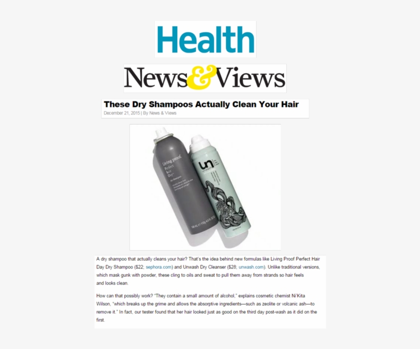 Health Magazine Dry Shampoo That Actually Cleans Your - Dry Shampoo, transparent png